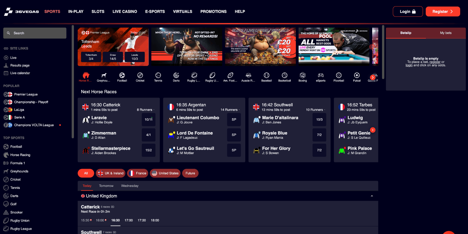 36Vegas Bookmaker Not on Gamstop